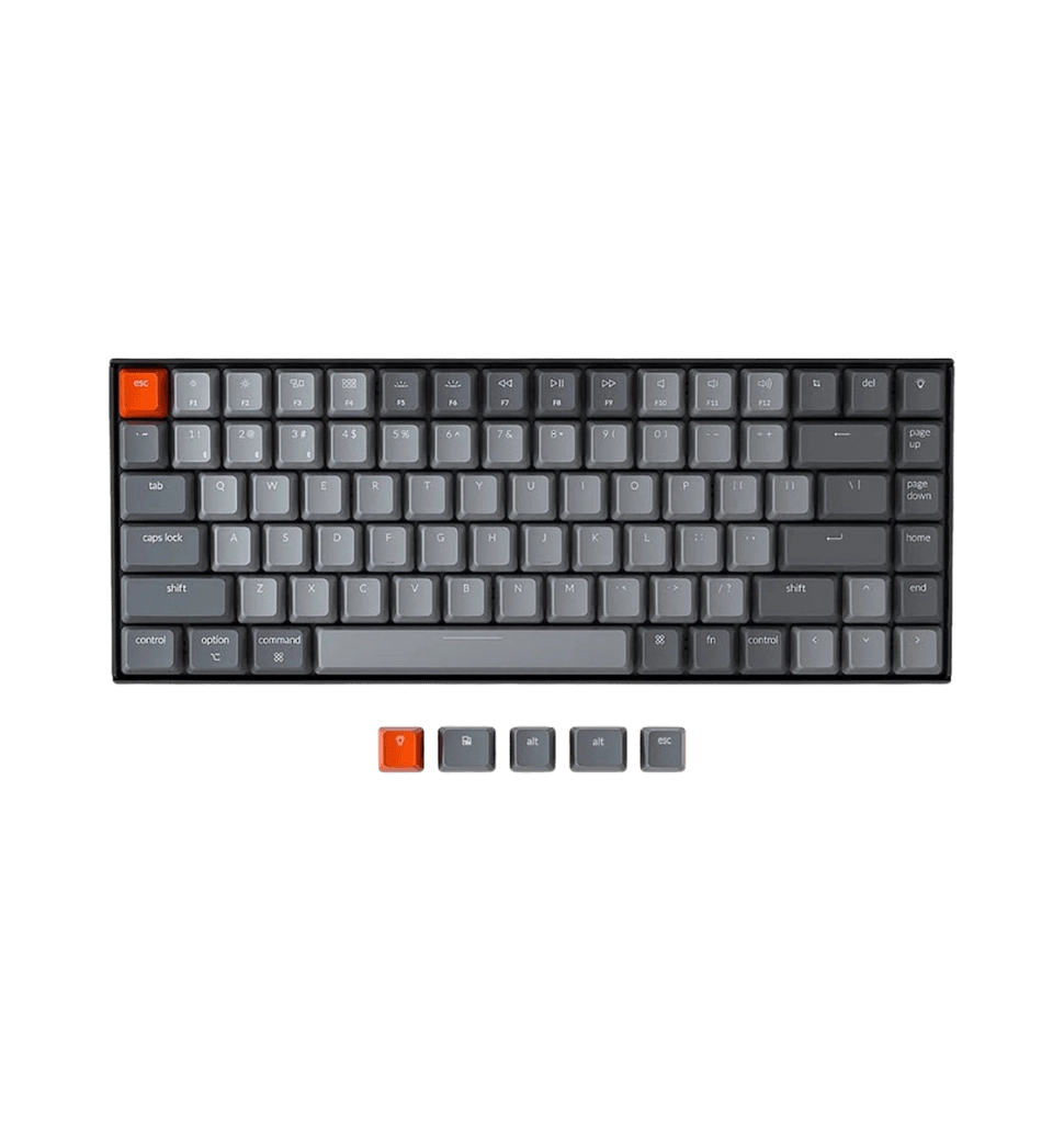 Клавиатура механическая K2 84Key, Gateron G PRO Brown, BT/USB-A, EN/UKR, White Led, Черный