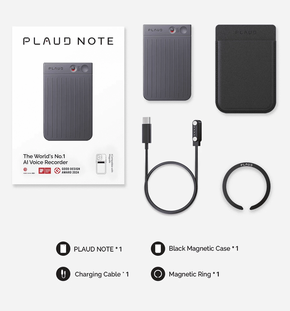 Диктофон Plaud Note AI Voice Recorder Starlight