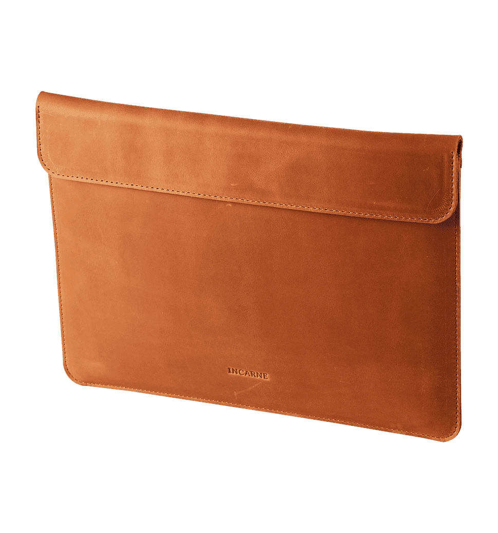 Кожаный чехол INCARNE Klouz MacBook Pro 14" 2021-2023 коньяк
