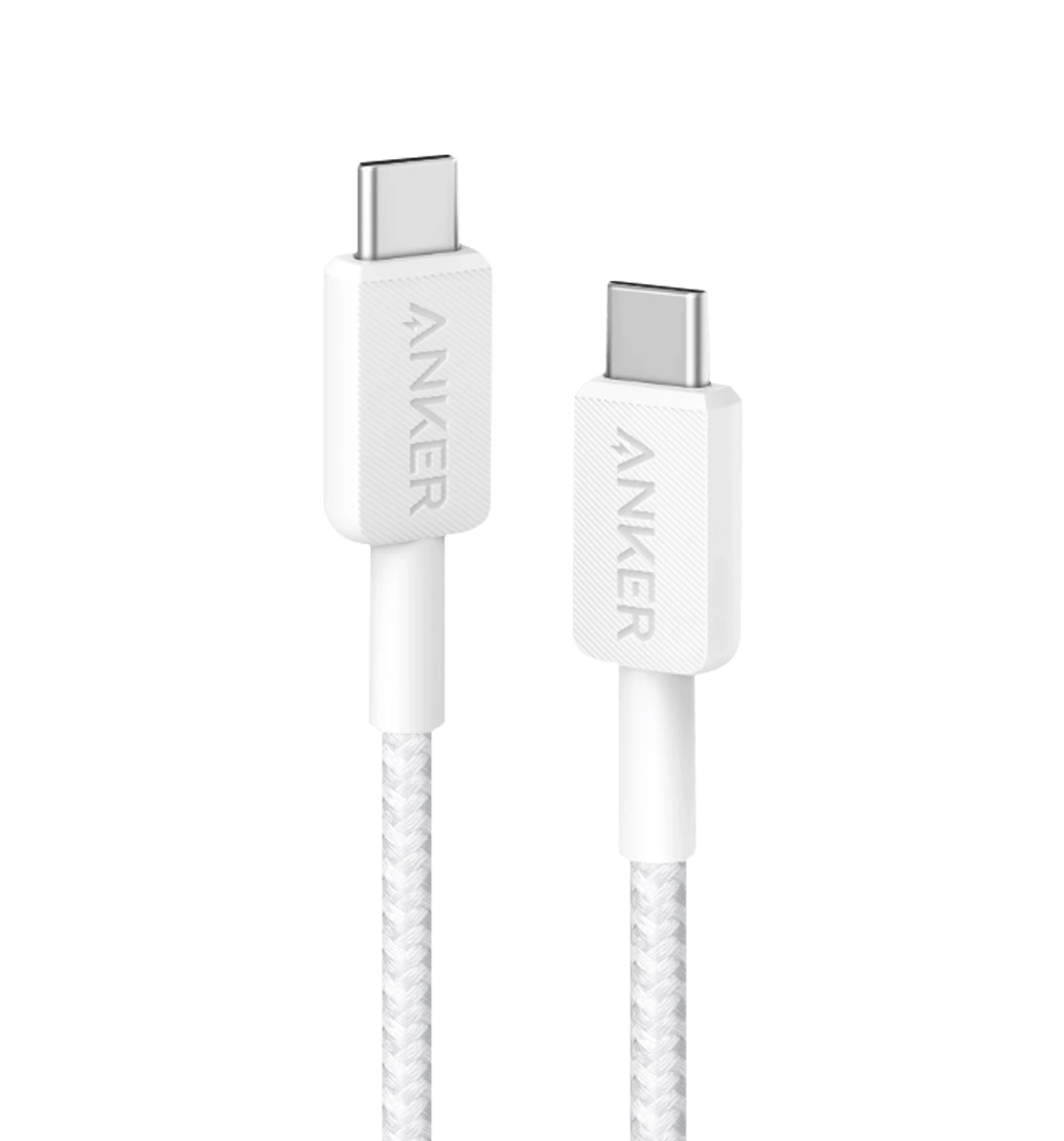 Кабель ANKER 322 USB-C to USB-C - 1.8m Nylon (Білий)