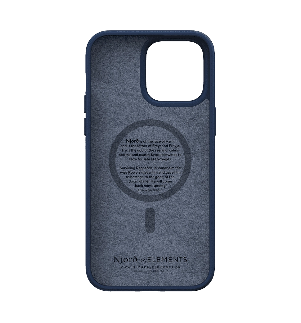 Чохол Njord Salmon Leather MagSafe Case Blue for iPhone 14 Pro (NA43SL01)