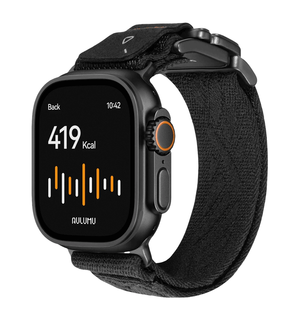 Ремінець AULUMU Titanium Mag Buckle Watch Band,Black Buckle - Black carbon+black C03-TI-B