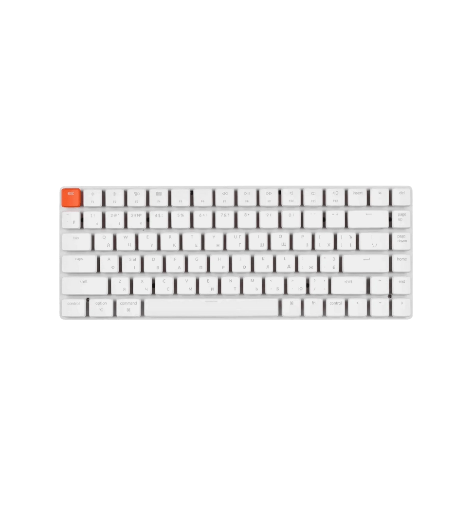 Клавиатура механическая Keychron K3 84Key, Gateron Blue, BT/USB-A, Low Profile, EN/UKR, No Led, Белая