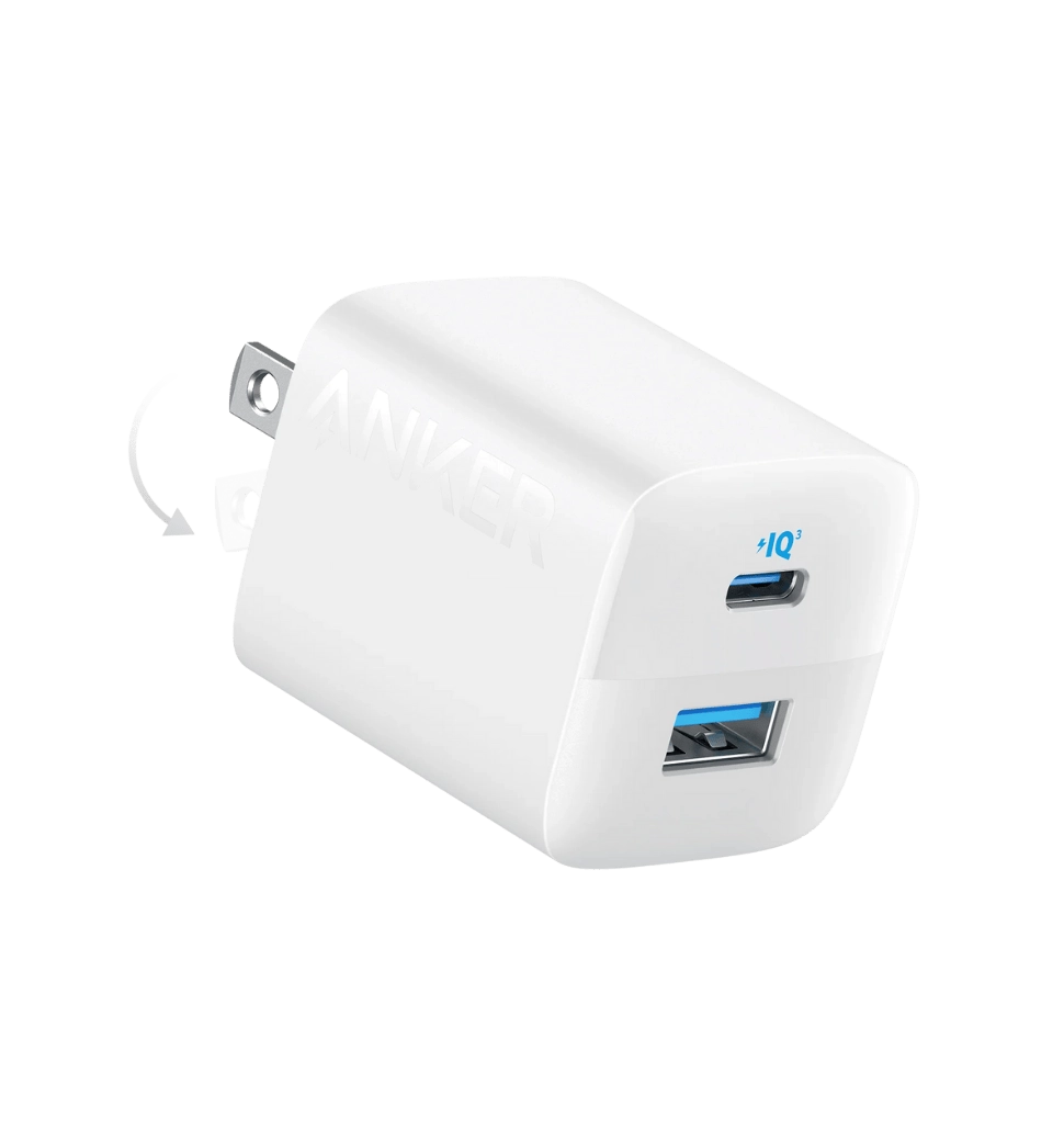 Адаптер ANKER PowerPort 323 - 33W Dual-Port USB-C (Білий)
