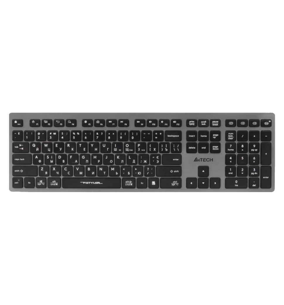 Клавіатура A4-Tech Fstyler FBX50C бездротовa, сірий