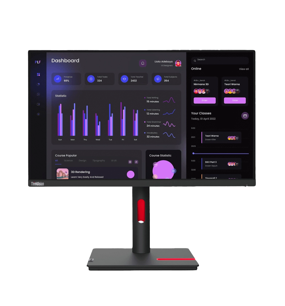 Монитор 23.8" LENOVO ThinkVision T24i-30 IPS FullHD 60Hz