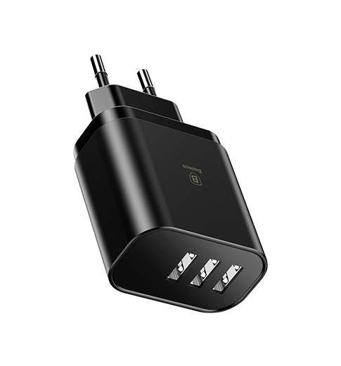 Адаптер Baseus Mirror Travel Charger 3USB 3.4A Black (CCALL-BH01)
