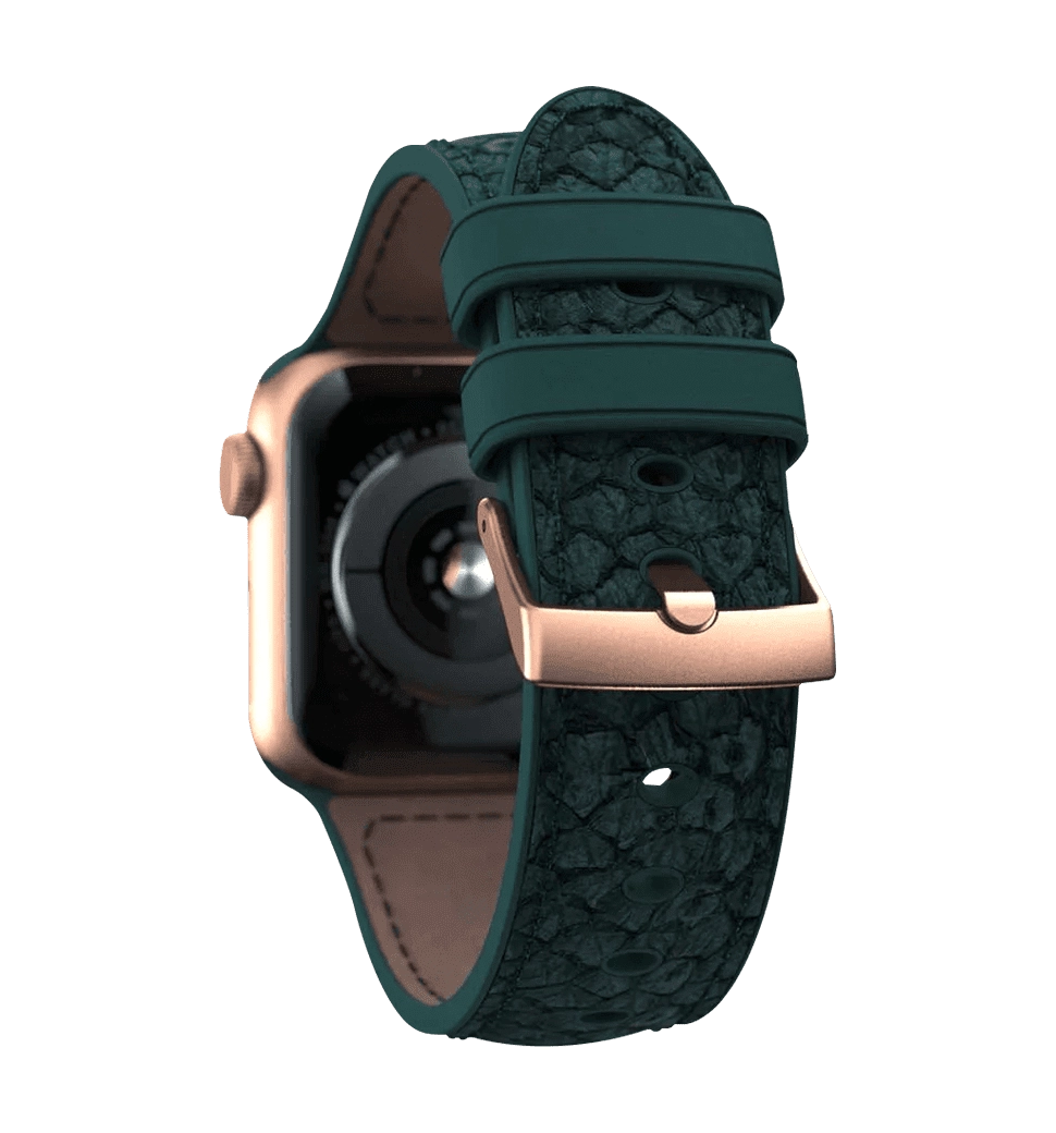 Ремешок Njord Salmon Leather Strap Dark Green для Apple Watch 41mm/40mm (SL14112)