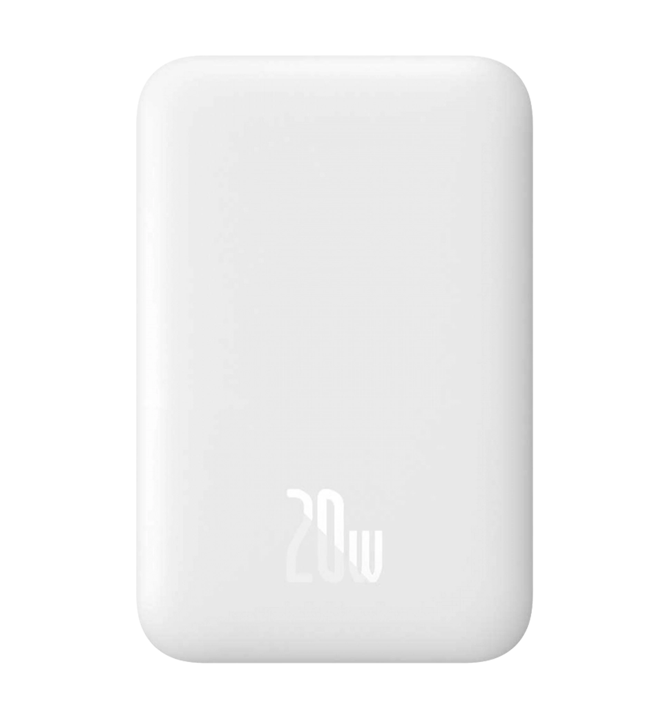 Дополнительная батарея Baseus Magnetic Wireless Charging Power bank 6000mAh 20W With Cable White (PPCX020002)