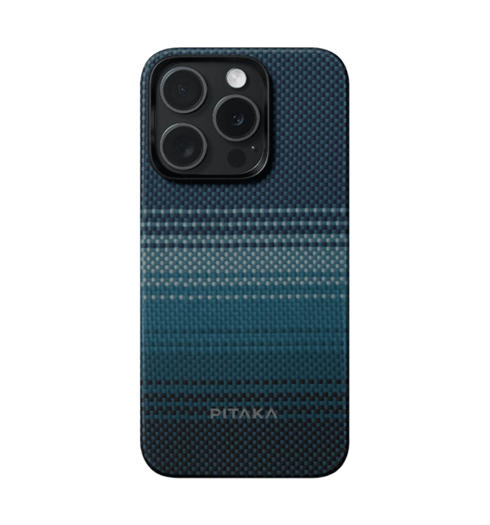 Чехол Pitaka MagEZ Case 4 Twill 1500D Black/Blue for iPhone 15 Pro (KI1508P)