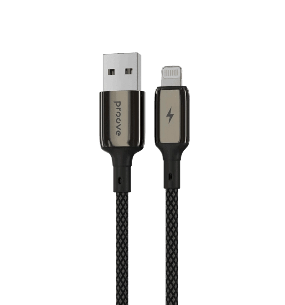 Кабель Proove Dense Metal USB to Lightning 2.4A (1m) (black)