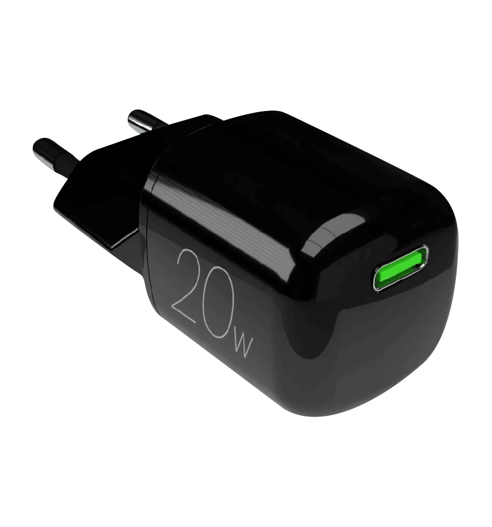 Сетевое зарядное устройство Puro wall charger GaN 1 USB-C, 20W Black PUFCMTCUSBC20WGBLK