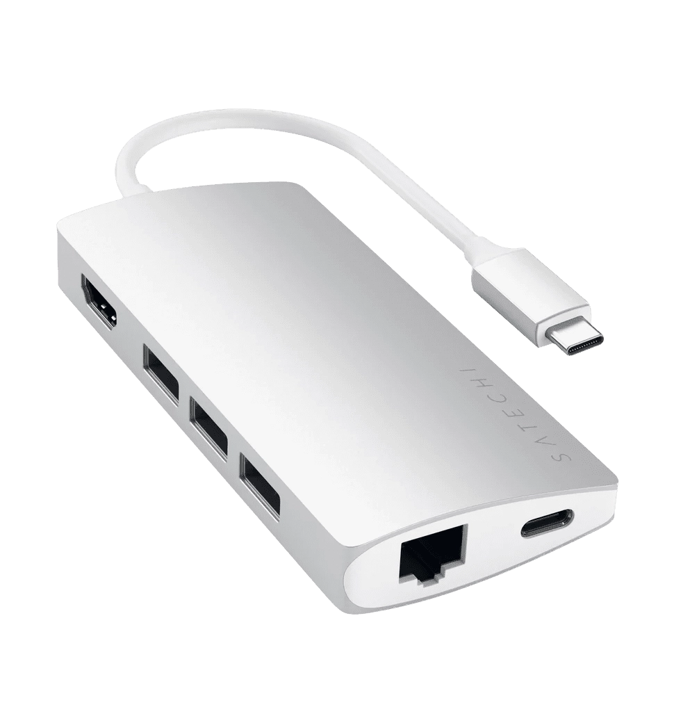 Satechi Type-C Multi-Port Adapter 4K with Ethernet V2 Silver (ST-TCMA2S)