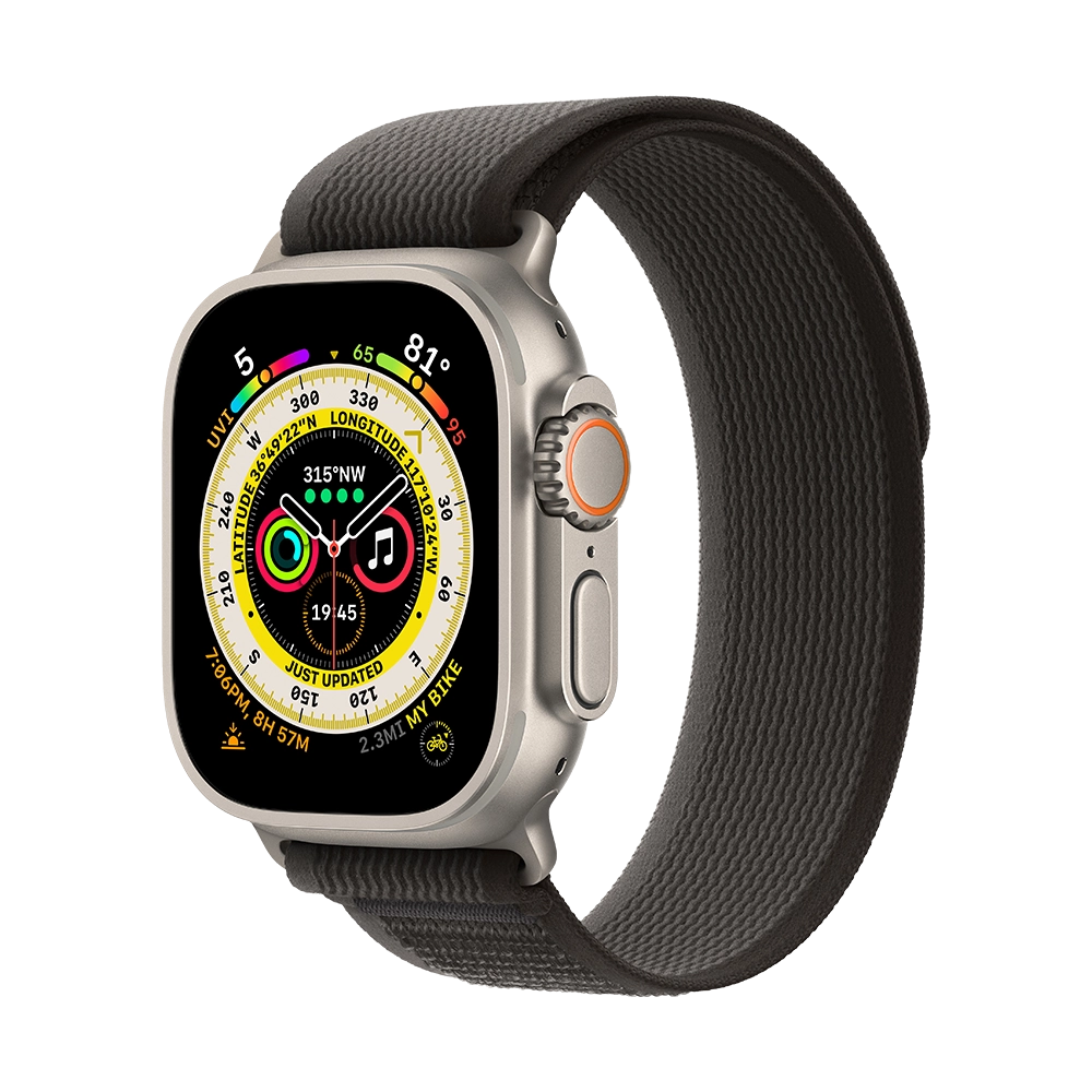 Смарт-часы Apple Watch Ultra 49mm Titanium Case with Black/Gray Trail Loop - M/L (MQFX3)