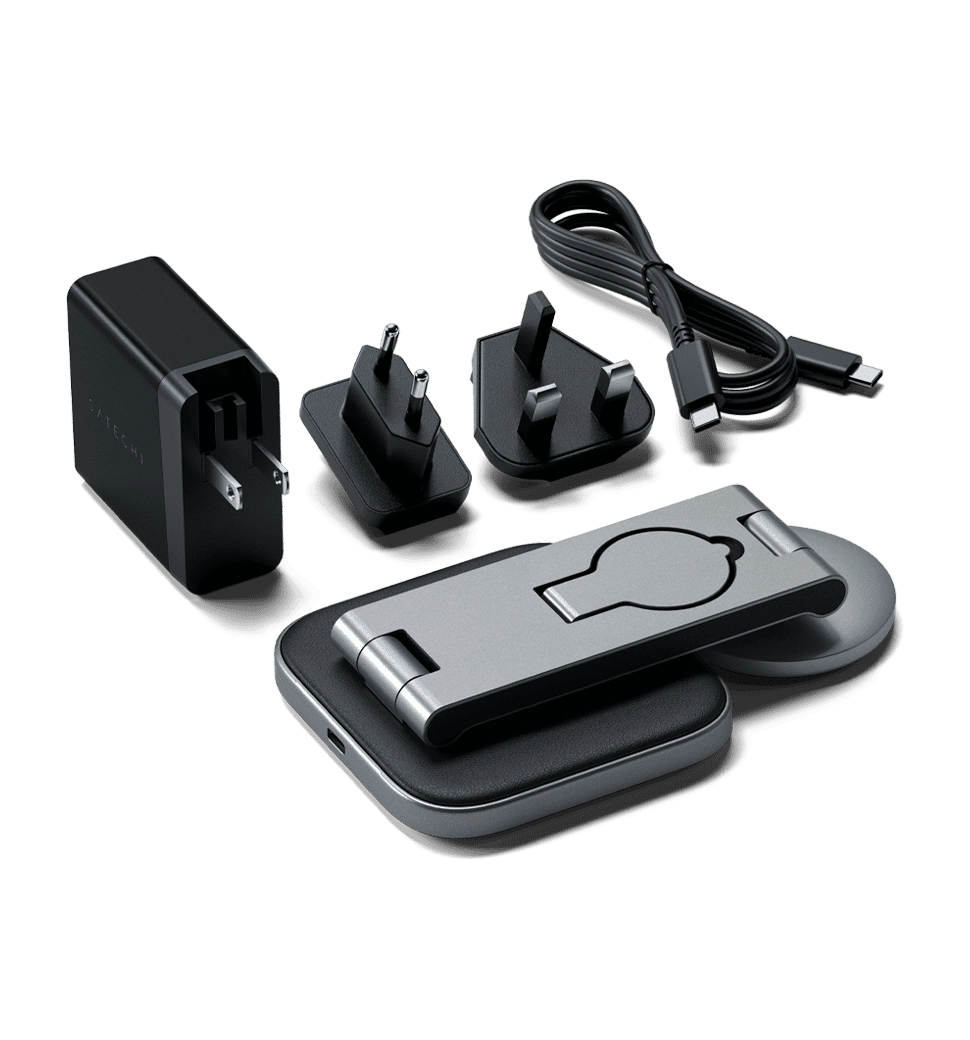 Зарядное устройство Satechi 3-in-1 Foldable Qi2 Wireless Charging Stand Space Gray (ST-Q31FM-EA)