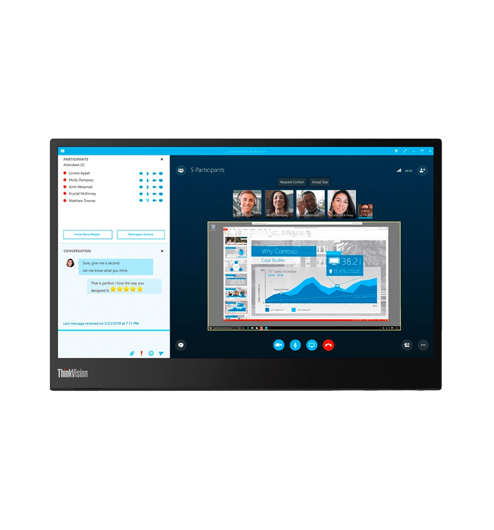 Монитор 14" LENOVO ThinkVision M14 IPS FullHD 60Hz