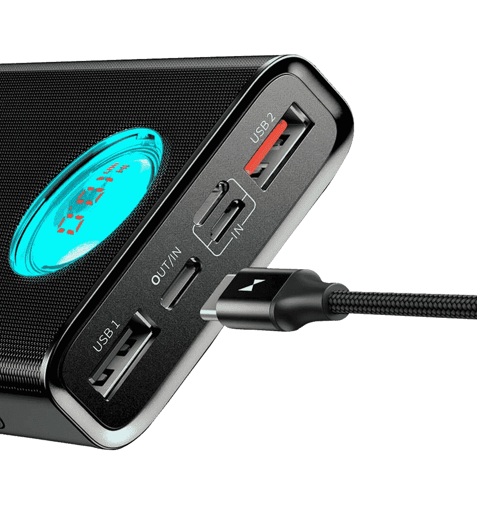 Доп батерея Baseus Amblight Digital Display PD3.0+QC3.0 18W 20000mAh Black (PPALL-LG01)