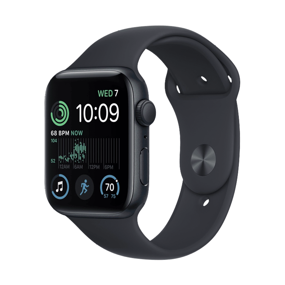 Смарт-часы Apple Watch SE 2022 44mm Midnight Aluminum Case with Sport Band (MNK03) — фото 1
