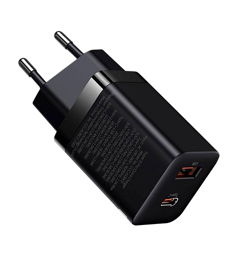 Адаптер Baseus Super Si Pro Quick Charger Type-C+USB 30W Black (CCSUPP-E01)