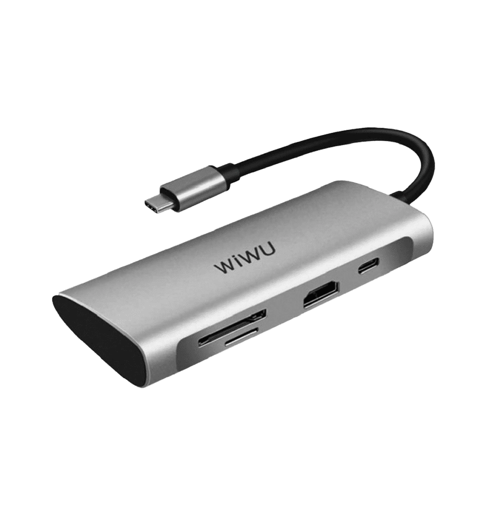 WIWU Alpha 731HP 3*USB, HDMI 4K, Тип c, SD, micro SD Gray