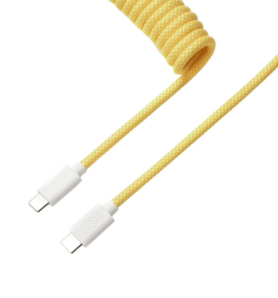 Кабель USB-A/USB-C > USB-C заряджання/синхронізації Keychron, 1.36м, Type-C, Coiled Aviator, жовтий