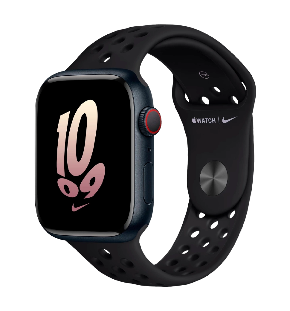 Смарт-часы Apple Watch Series 8 45mm Midnight Aluminum Case with Black/Black NikeSport Band (MPH43)