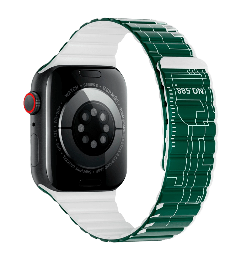 Ремешок Wiwu для Apple Watch 38/40/41mm Smart Magnetic silicone watch band Green-Gray