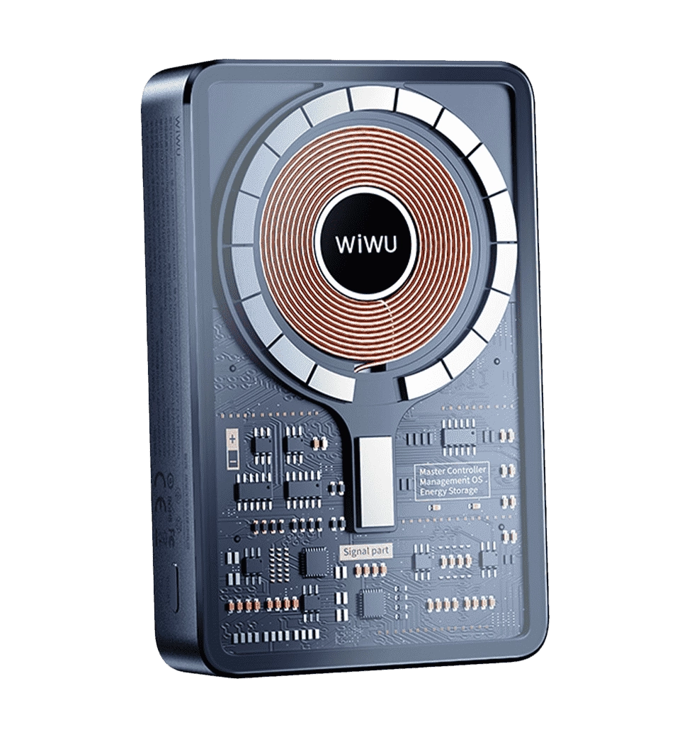 Зовнішній акумулятор Wiwu JC-21 Transparent Wireless Power Bank 10000 mAh, Space grey