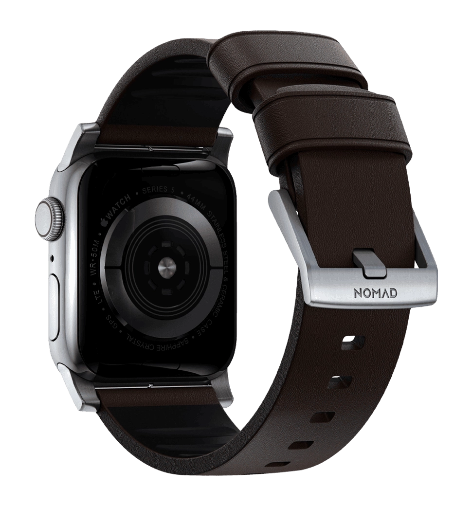 Ремінець Nomad Active Band Pro Silver Hardware Classic Brown 46mm/49mm (NM1A4MSNW0)