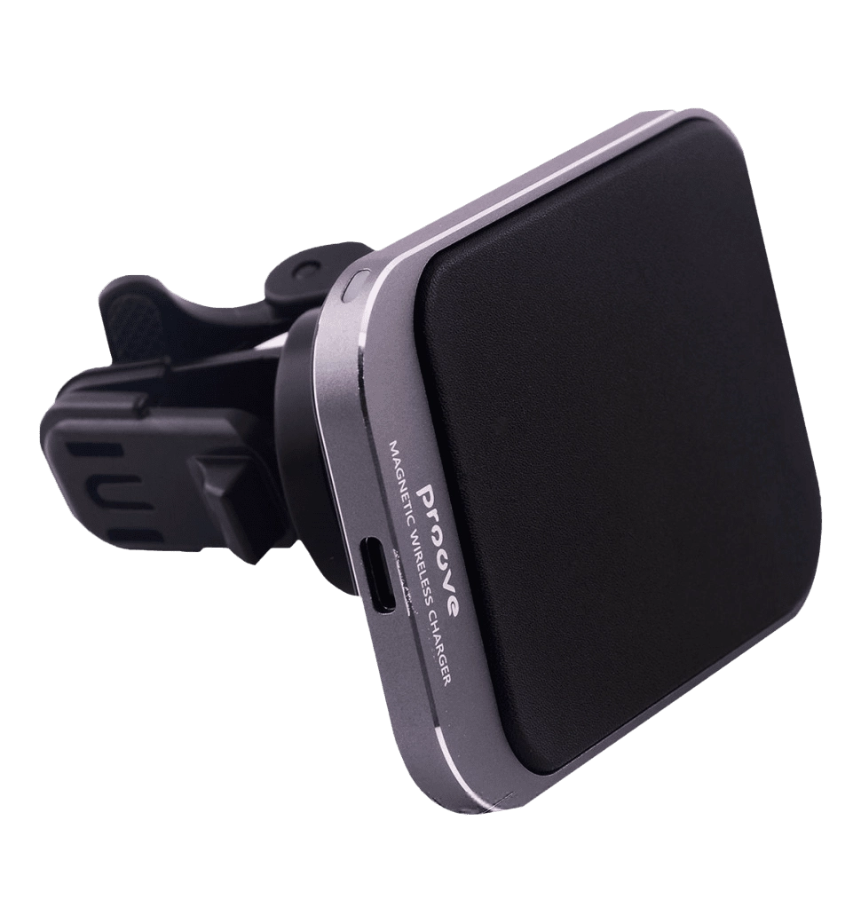 Тримач в машину з Бездротовим ЗП Proove Square Magnetic 15W (black)