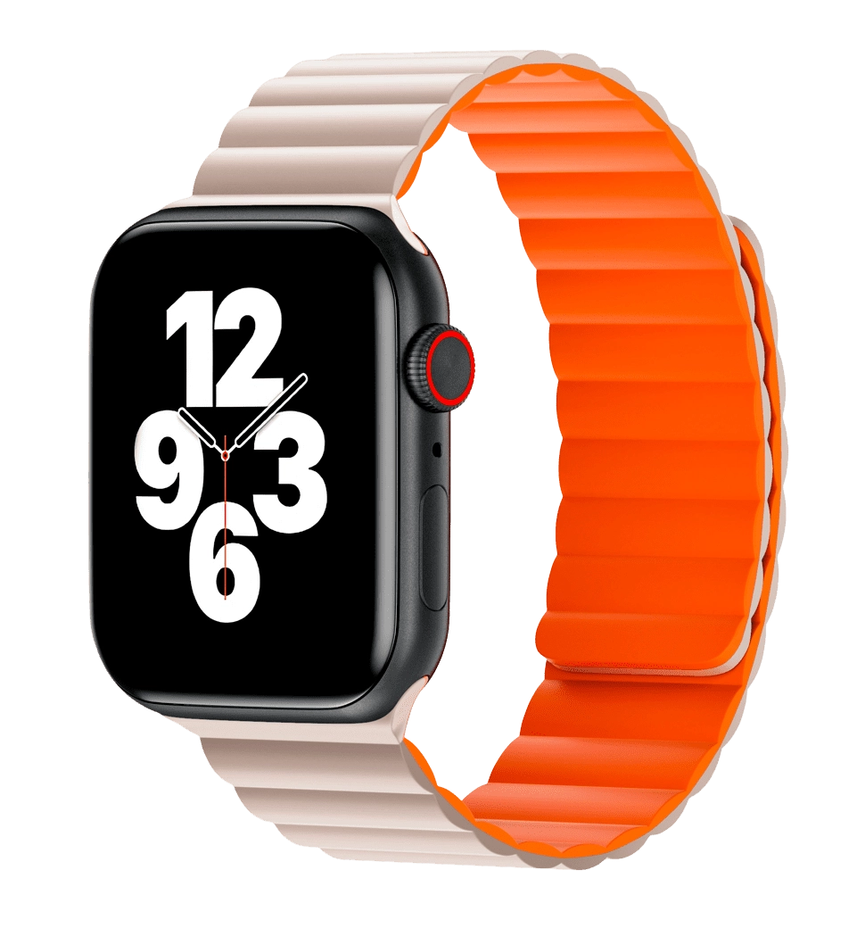 Ремінець Wiwu для Apple Watch 42/44/45/49mm Magnetic silicone watch band Starlight-Orange