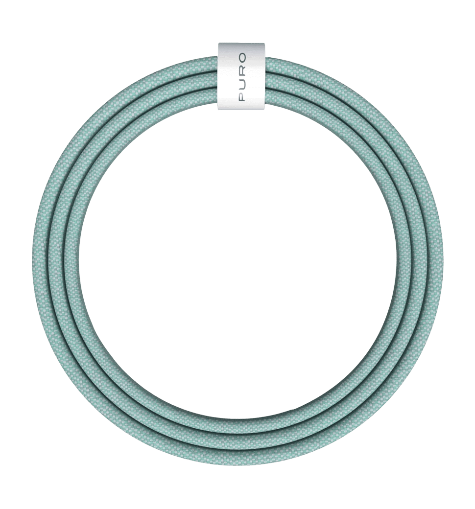 Зарядный кабель Puro Braided Cable FABK4 USB-C to USB-C, 1.5m 60W 480mbps, green PUCCCFABK415MTNGRN