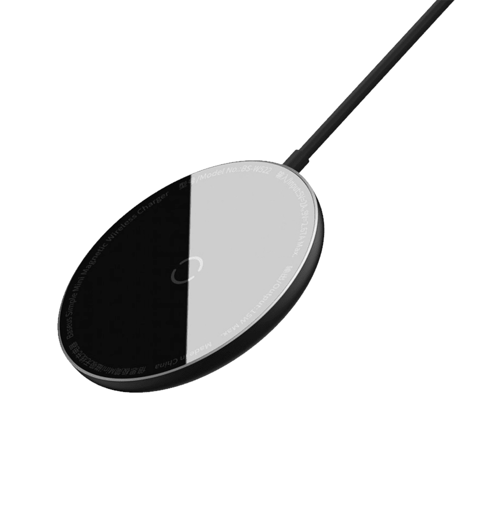 БЗП Baseus Simple Mini Magnetic Wireless Charger For IP12 with Type-C Cable Black (WXJK-F01)