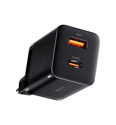 Адаптер Baseus Super Si Pro Quick Charger Type-C+USB 30W Black (CCSUPP-E01)