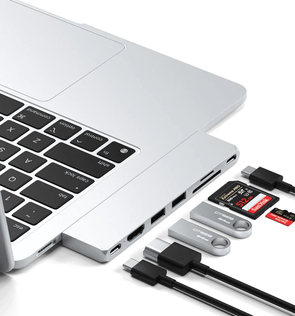 Хаб Satechi Aluminum USB-C Pro Hub Slim Adapter Silver (ST-HUCPHSS)