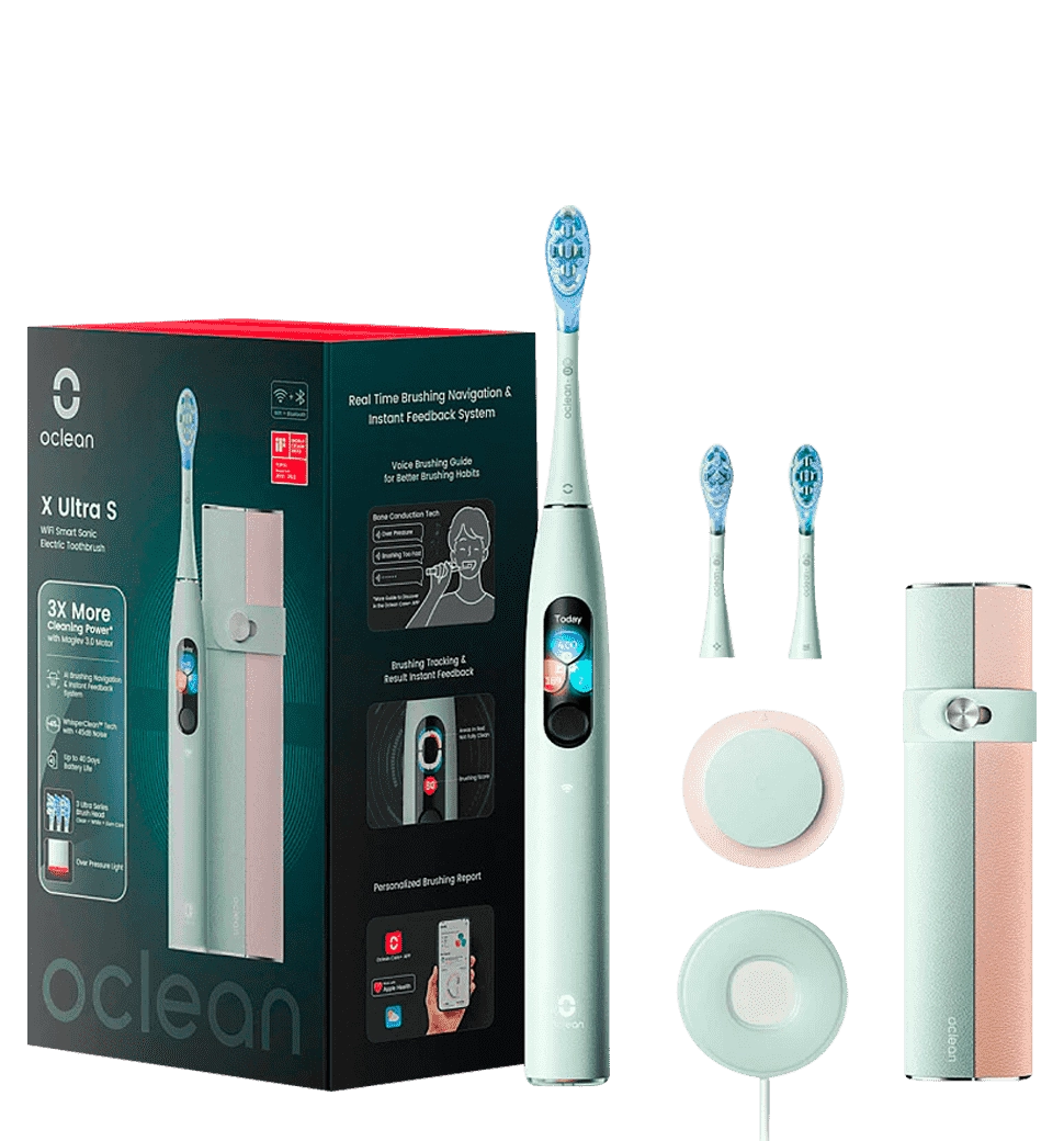 Умная зубная електрощетка Oclean X Ultra Set Green (OLED) (6970810553505)