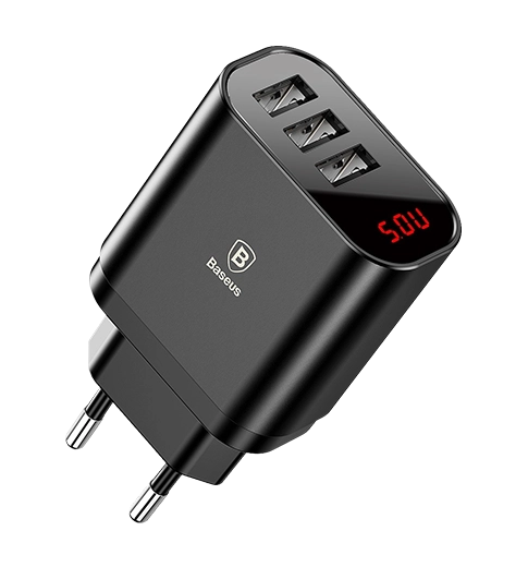 Адаптер Baseus Mirror Travel Charger 3USB 3.4A Black (CCALL-BH01)