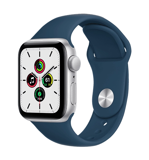 Смарт-годинник Apple Watch SE 44mm Silver Aluminum Case with Abyss Blue Sport Band (MKQ43)