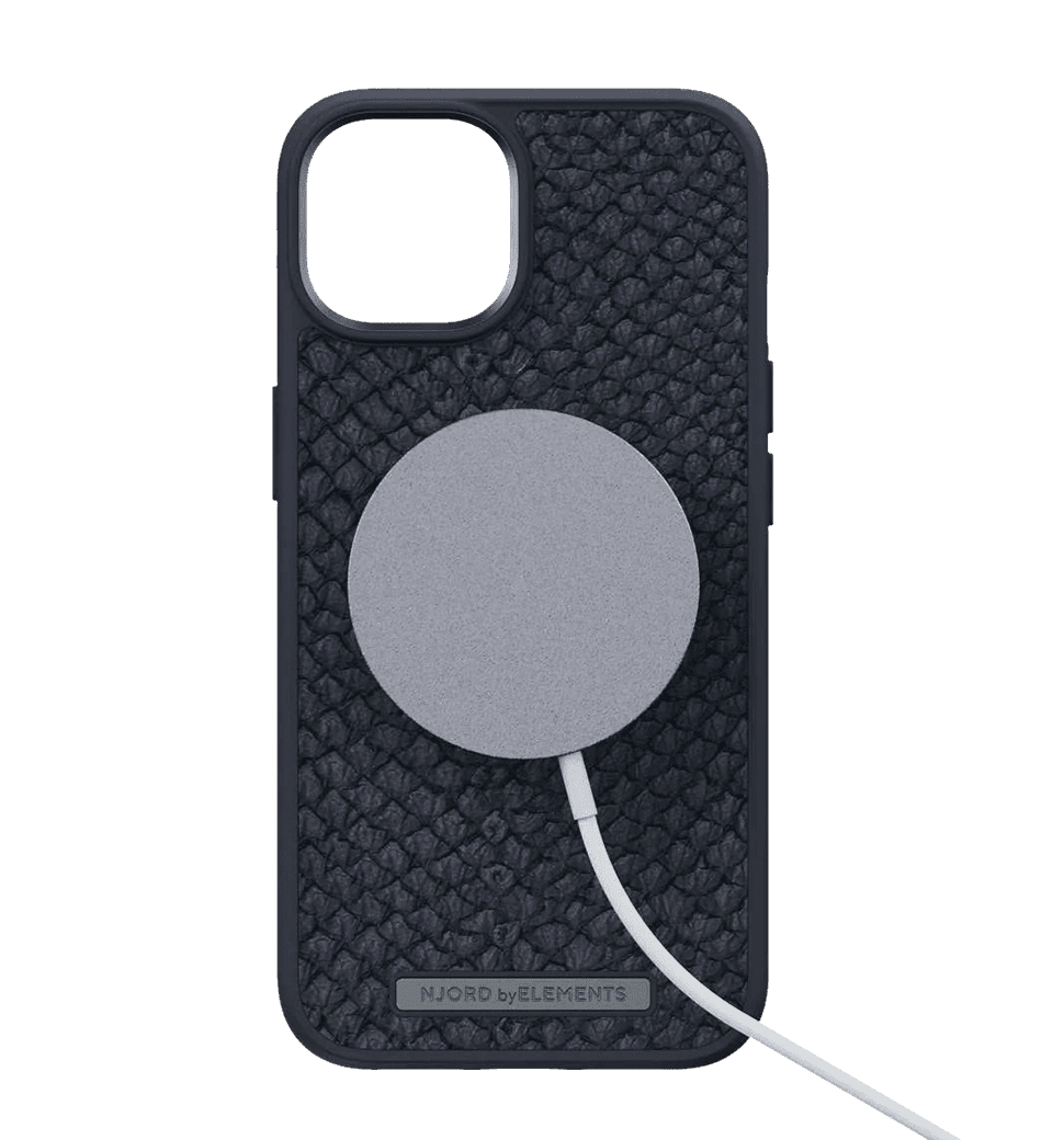 Чохол Njord Salmon Leather MagSafe Case Black for iPhone 14 (NA41SL00)