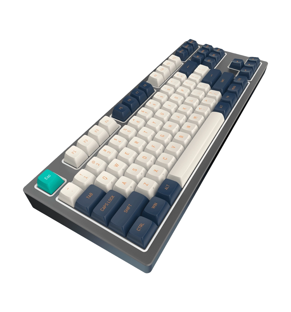 Ігрова клавіатура DARK PROJECT KD87В Mech. Gateron cap teal ENG/UA  (KB-GCT-872-702124)
