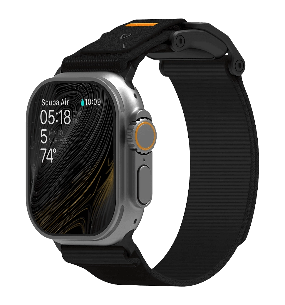 Ремінець AULUMU A11 band for Apple Watch, Black buckle+Black Strap black+black 22mm A11-NL-BK-BK