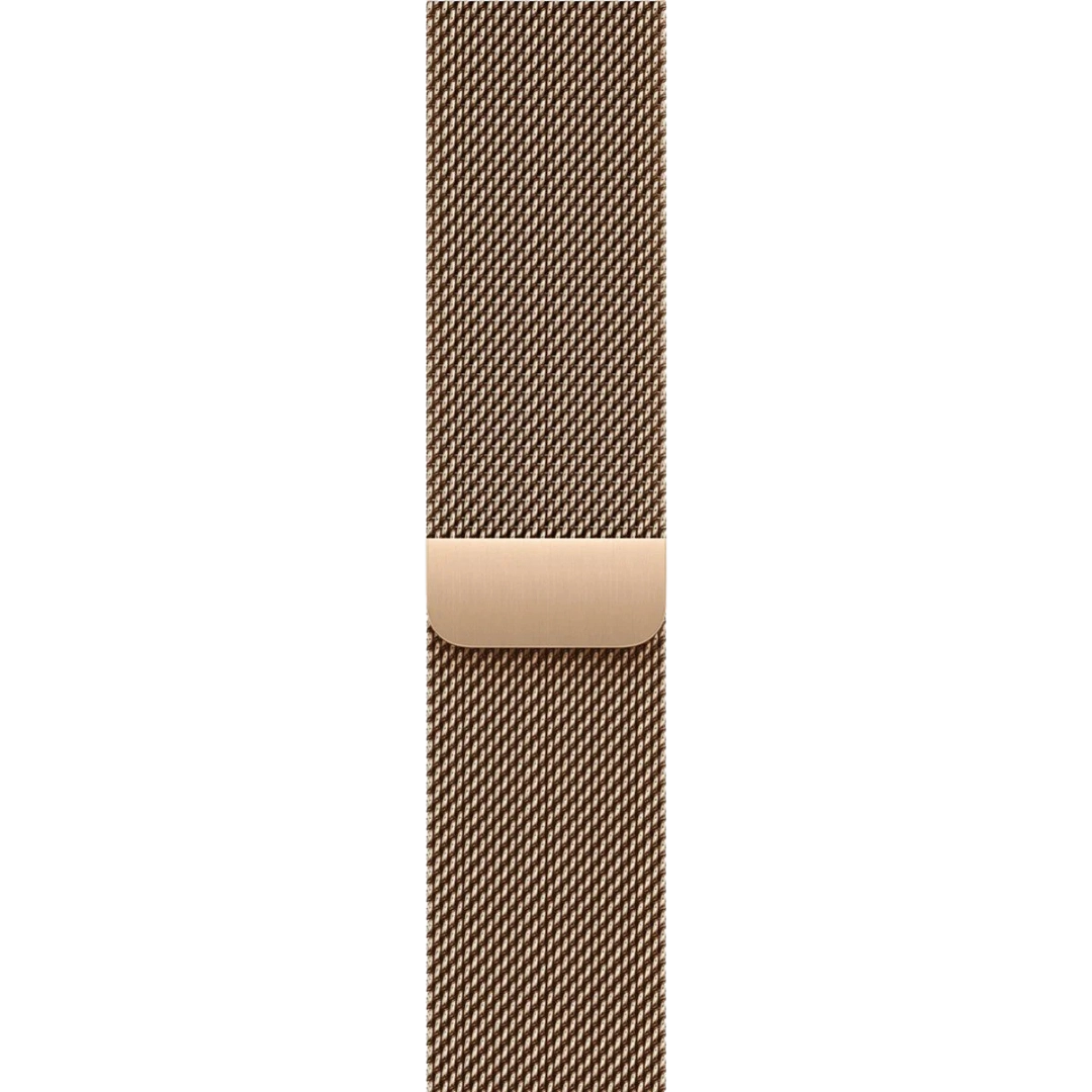 Apple Watch Series 10 46mm Gold Titanium Case with Gold Milanese Loop - S/M (MC7T4)