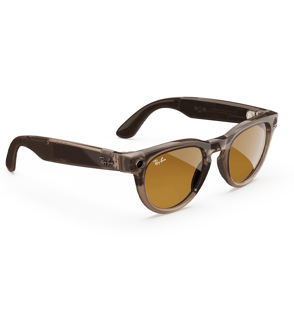 Смарт-очки Ray-Ban Meta Headliner Shiny Warm Stone Frame Clear/Clear Lenses (RW4009 6705ZX 50-23)
