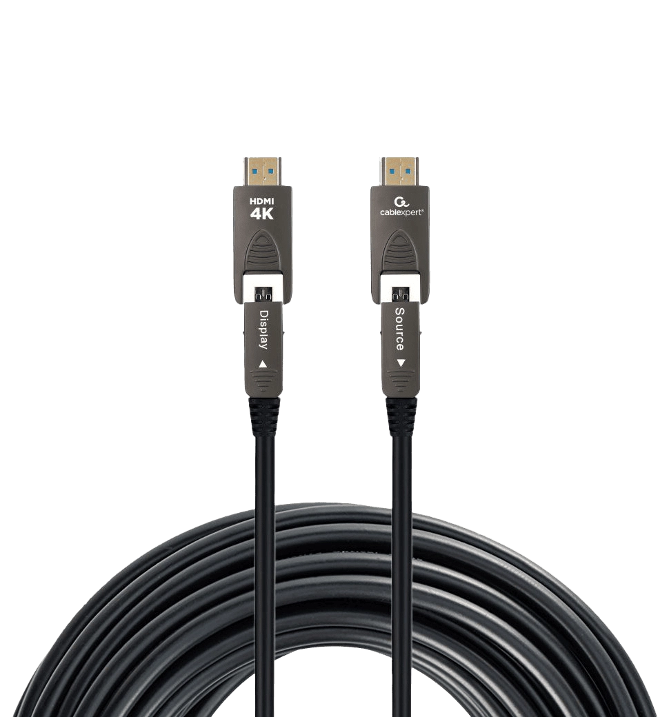 Кабель Cablexpert CCAP-HDMIDD-AOC-10M, HDMI-A/D на A/D V.2.0, вилка/вилка, с позолоченными контактами