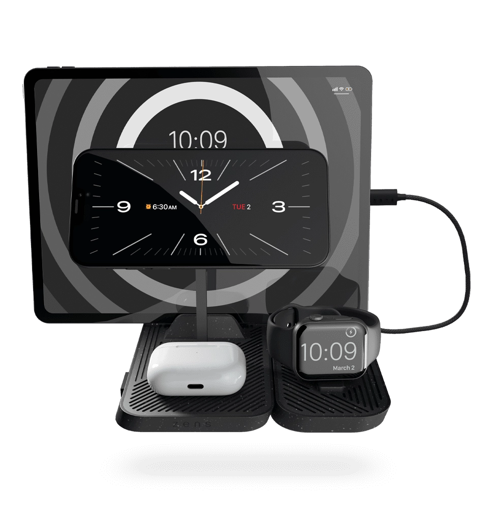 Zens 4-in-1 Modular Wireless Charger with iPad Charging Stand Black (ZEAPM03/00)