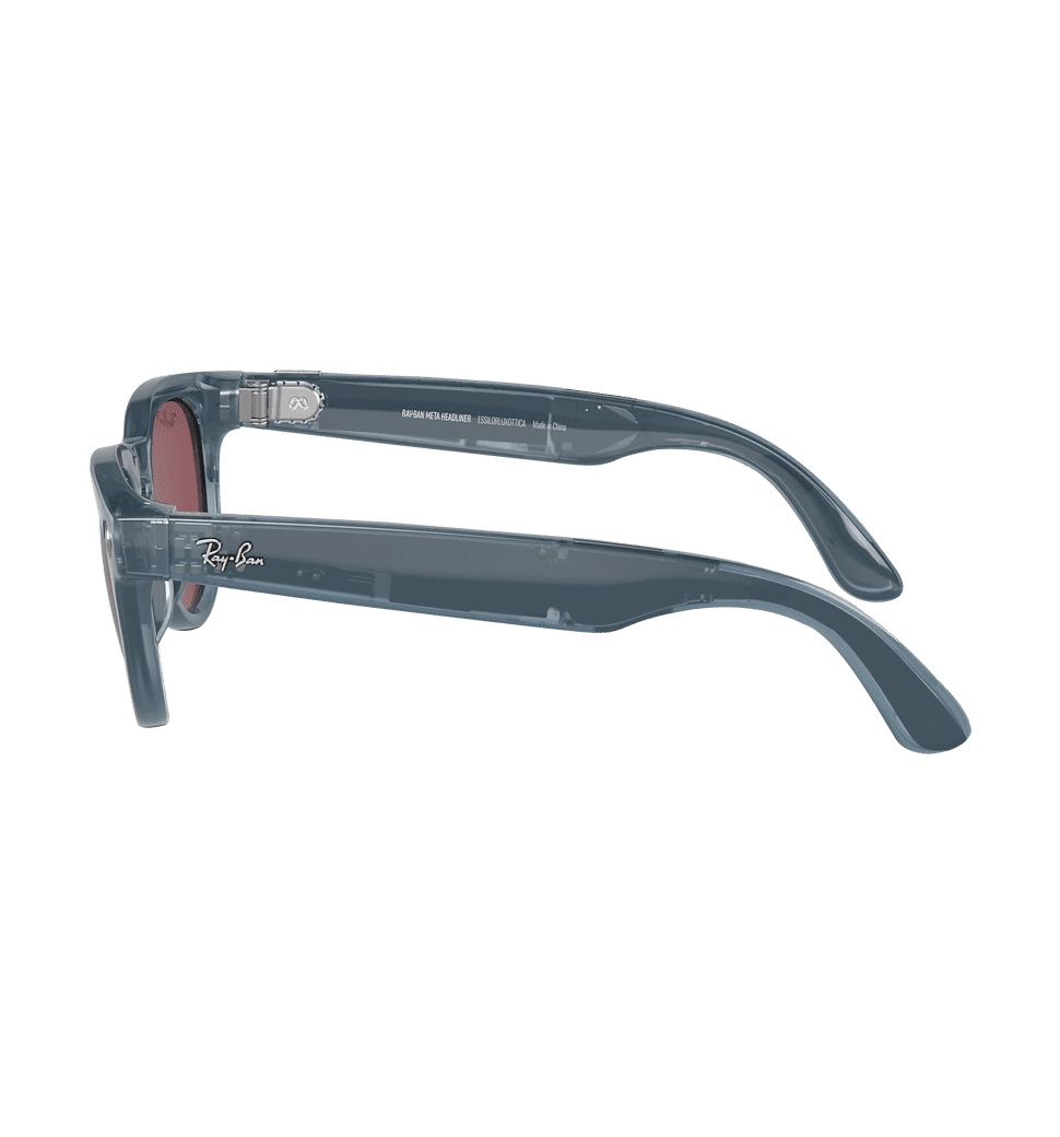 Смарт-очки Ray-Ban Meta Headliner Shiny Jeans/Dusty Red with blue-violet light filter (RW4009 66985Q 50-23)