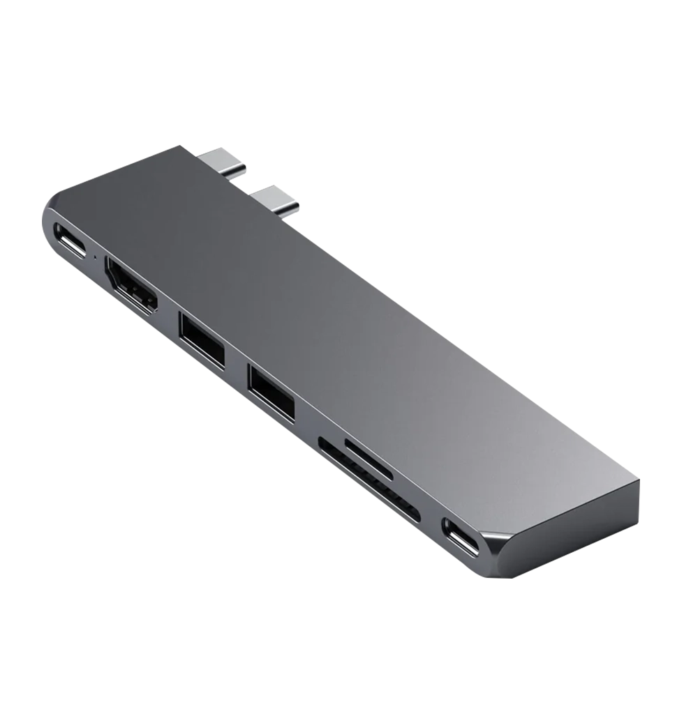 Хаб Satechi Aluminum USB-C Pro Hub Slim Adapter Space Gray (ST-HUCPHSM)