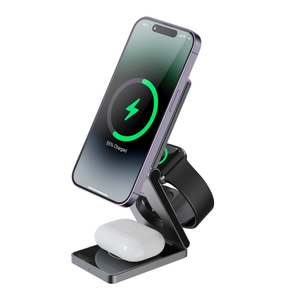Бездротовий ЗП Proove Titan Volt 3 in 1 (gray)