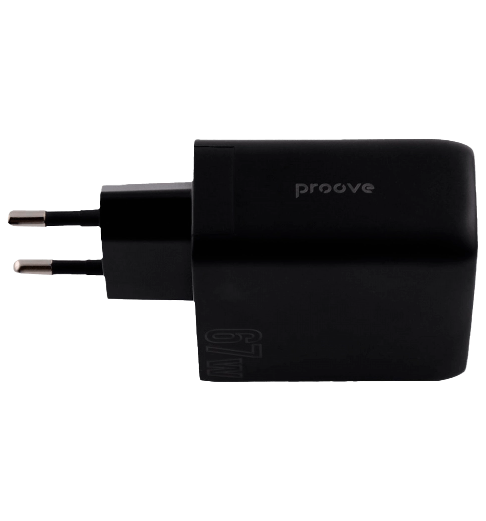 Адаптер Proove Shot GaN 67W (2Type-C + USB) (black)