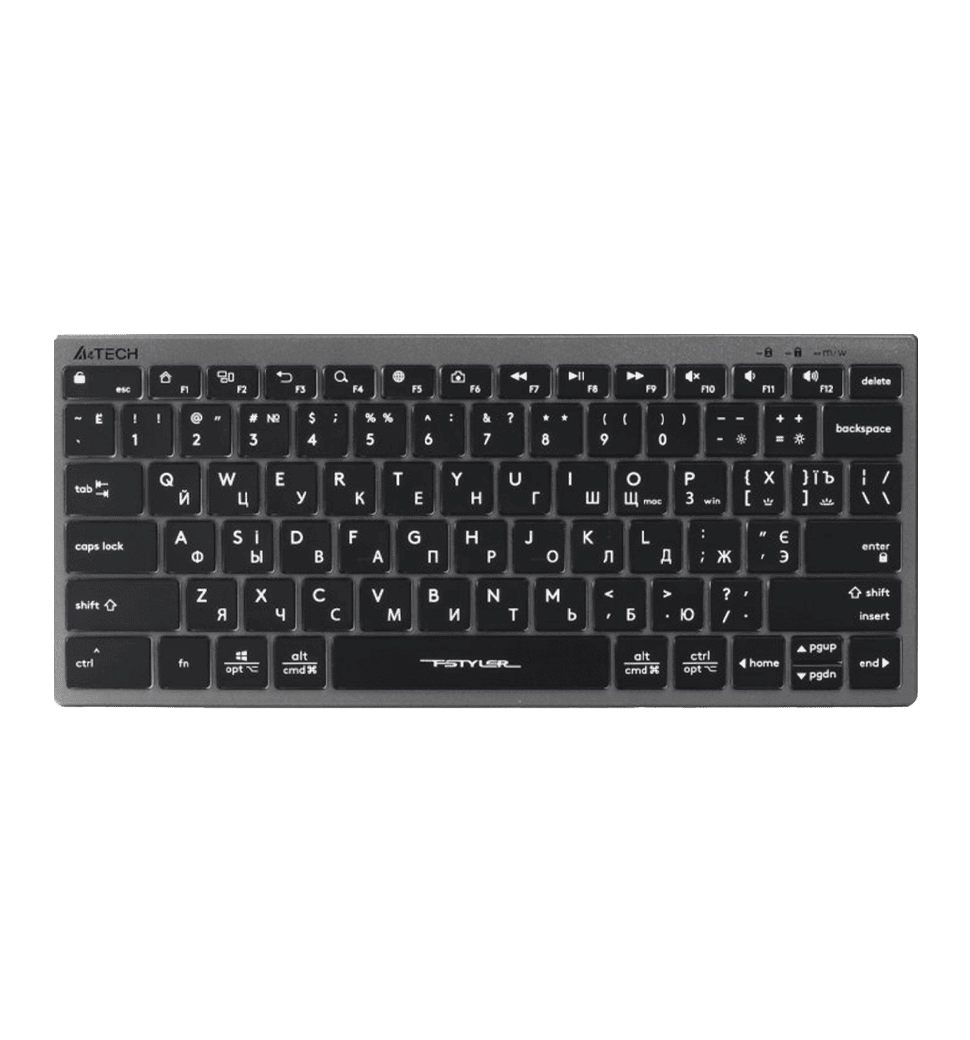 Клавіатура A4-Tech Fstyler FX61, сірий колір, USB, біле підсвічування